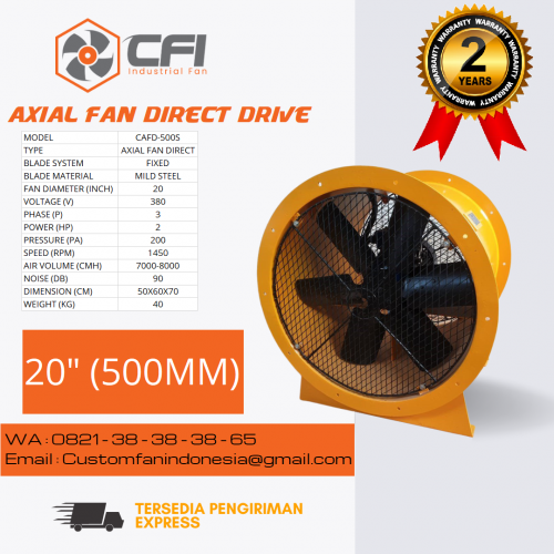 AFD Axial Fan Direct Drive 20" (2HP/3PHASE/1450RPM) Steel Blade